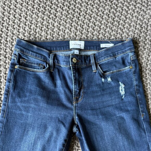 Frame Le Garcon Mid Rise Straight Leg Jeans in Dublin Grind Size 28 - Picture 6 of 7